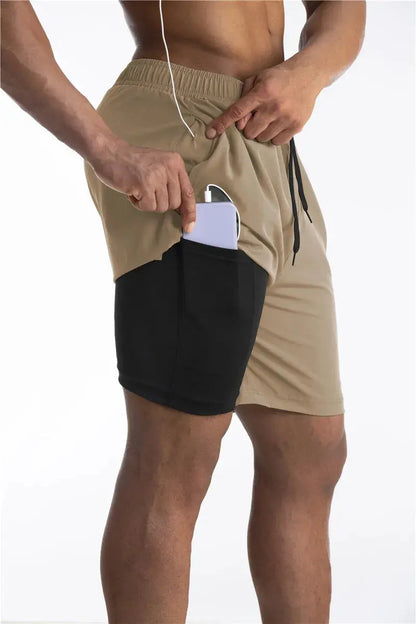 Moisture Wicking Athletic Shorts with Phone Pocket