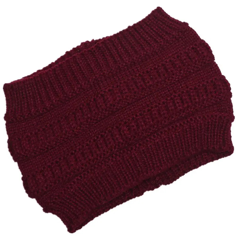 Cozy Oversized Knitted Ponytail Beanie