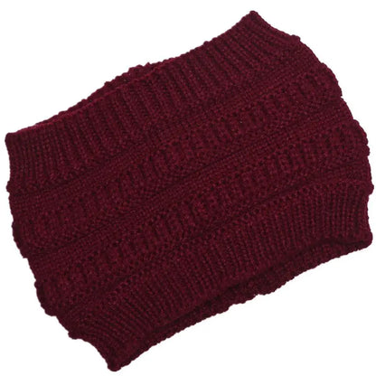 Cozy Oversized Knitted Ponytail Beanie