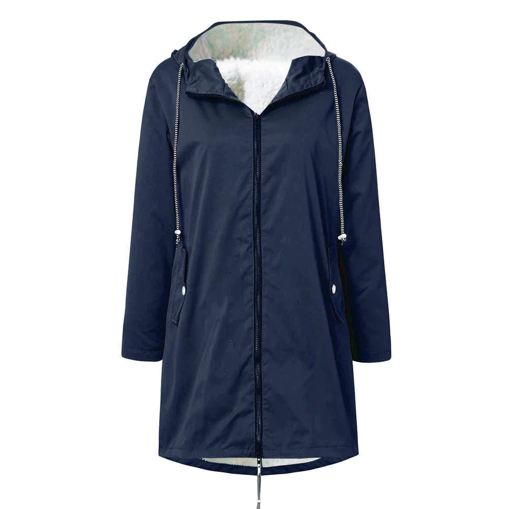 Warm Insulated Ladies Waterproof Coat With Hood