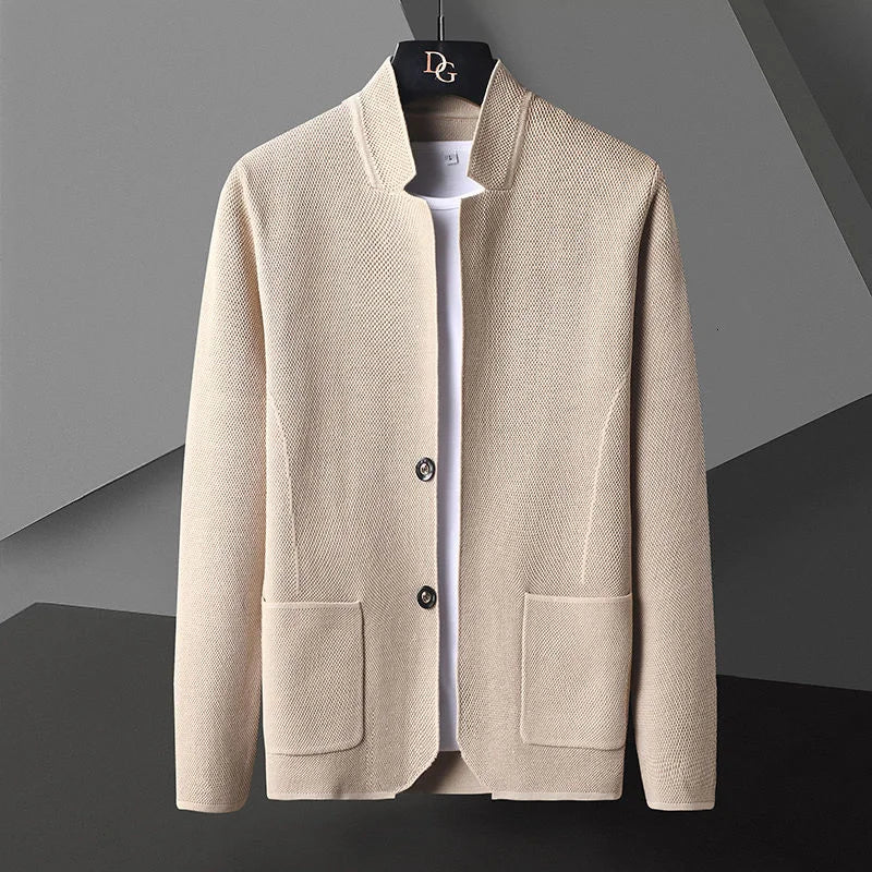Men's Cashmere Cardigan Slim Fit Deep Pockets