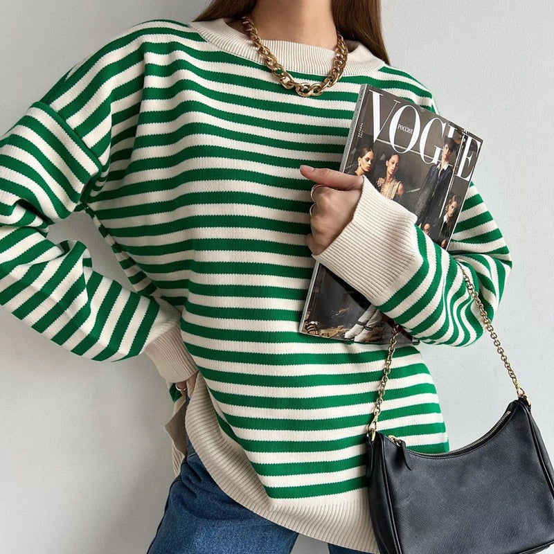 Soft Large Crew Neck Winter Pullover Sweater