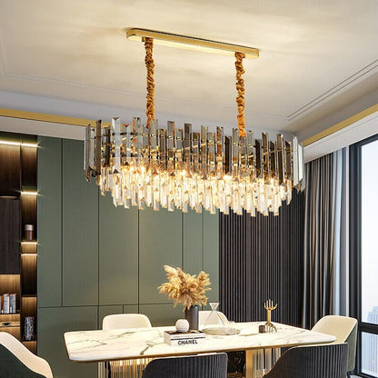 Round Glass LED Table Lamp With Metal Trim