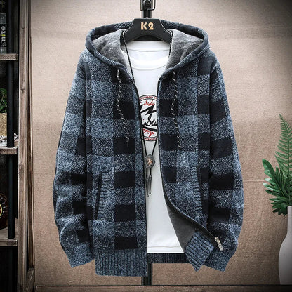 Cozy Mens Flannel Hooded Parka Jacket