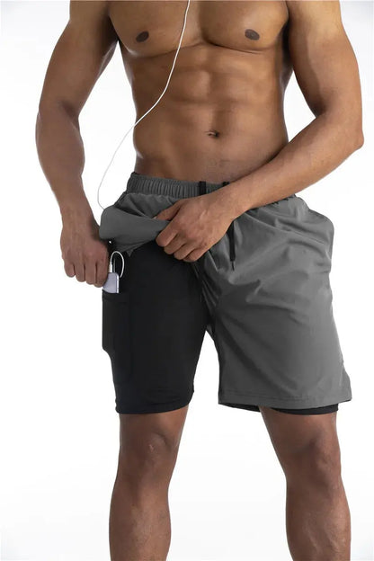 Moisture Wicking Athletic Shorts with Phone Pocket