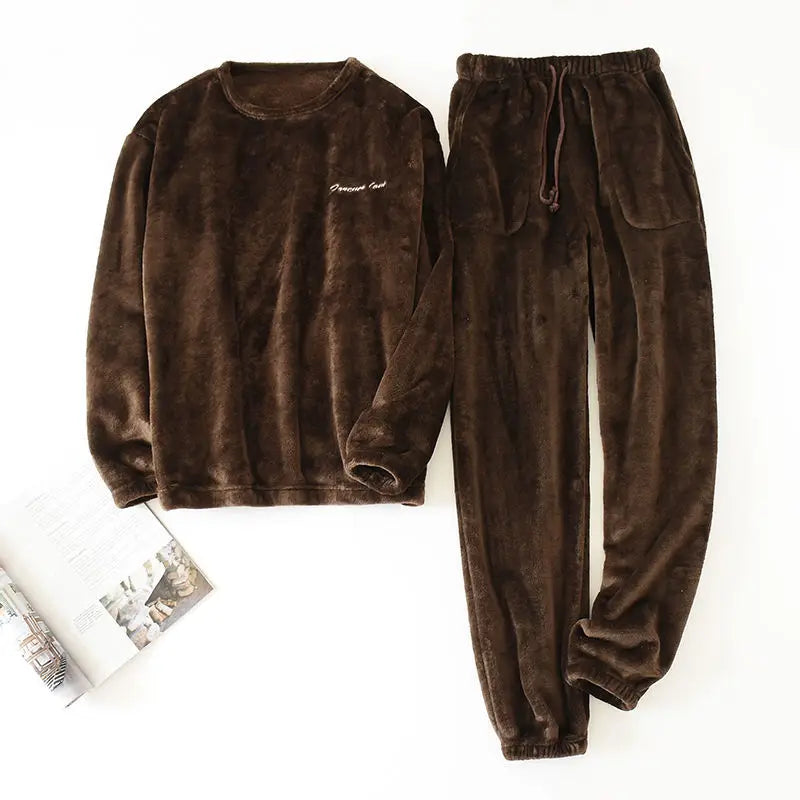 Soft Fleece 2-Piece Pajama Set for Men