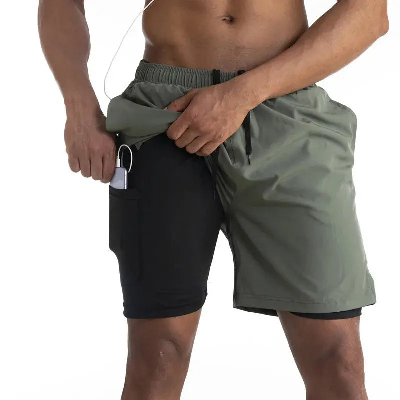 Moisture Wicking Athletic Shorts with Phone Pocket - OutfitLondon