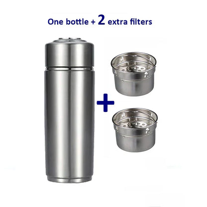 Pure Water Bottle with pH Filter Stainless Steel