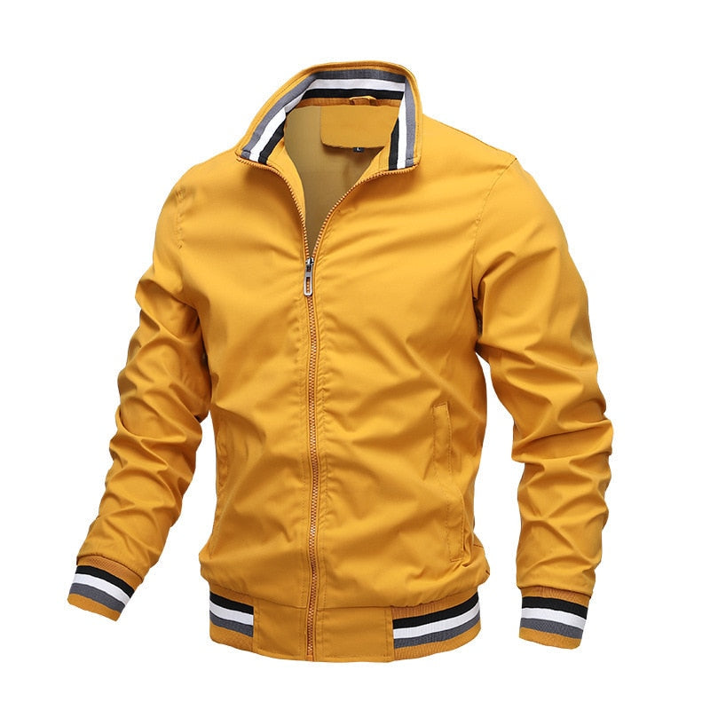 Regular Fit Mens Striped Bomber Jacket