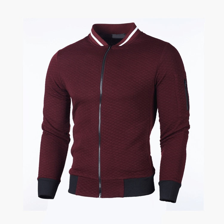 Men's Padded Quilted Zip Up Bomber Jacket