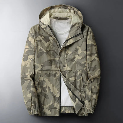 Military Green Camo Coat - OutfitLondon