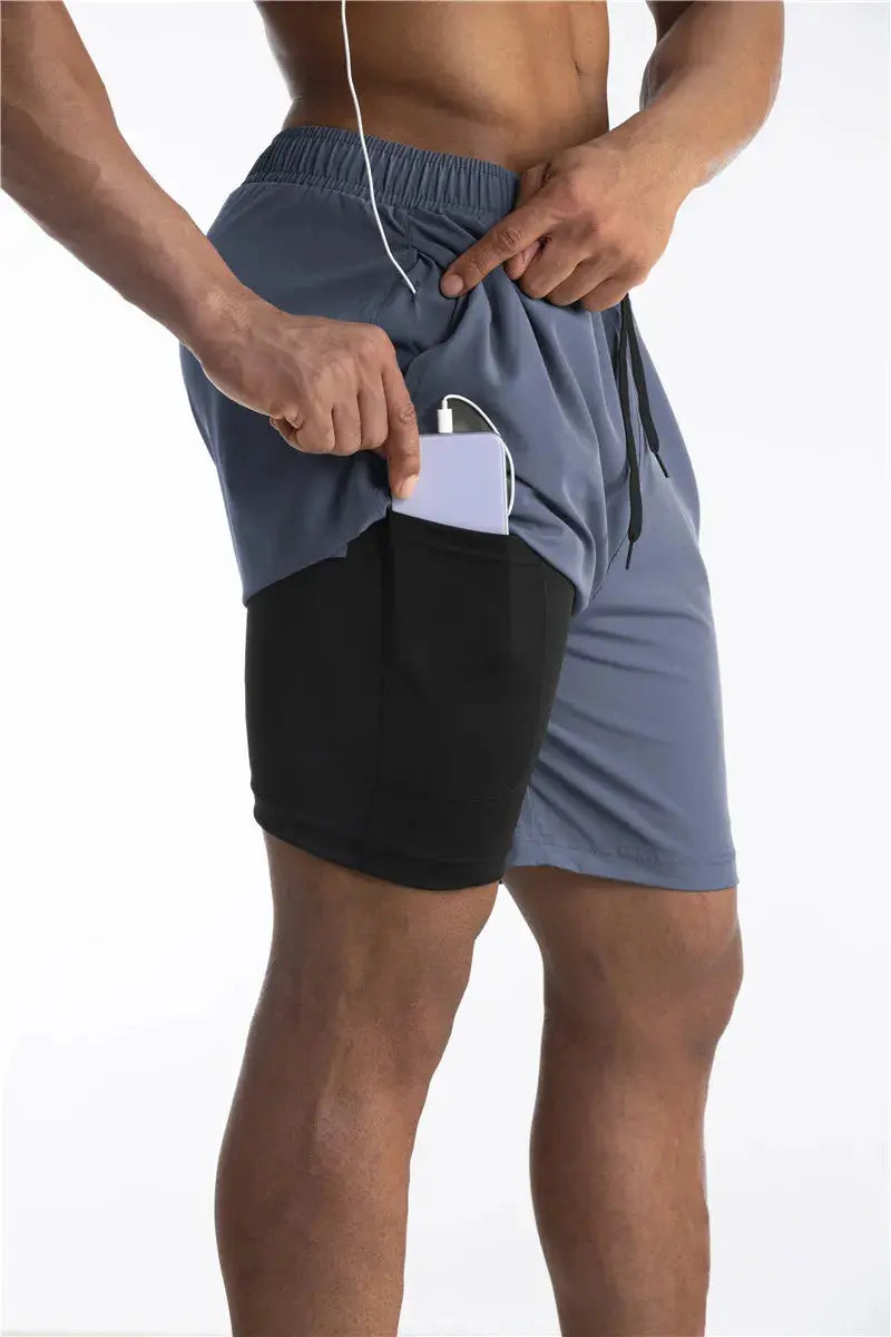 Moisture Wicking Athletic Shorts with Phone Pocket