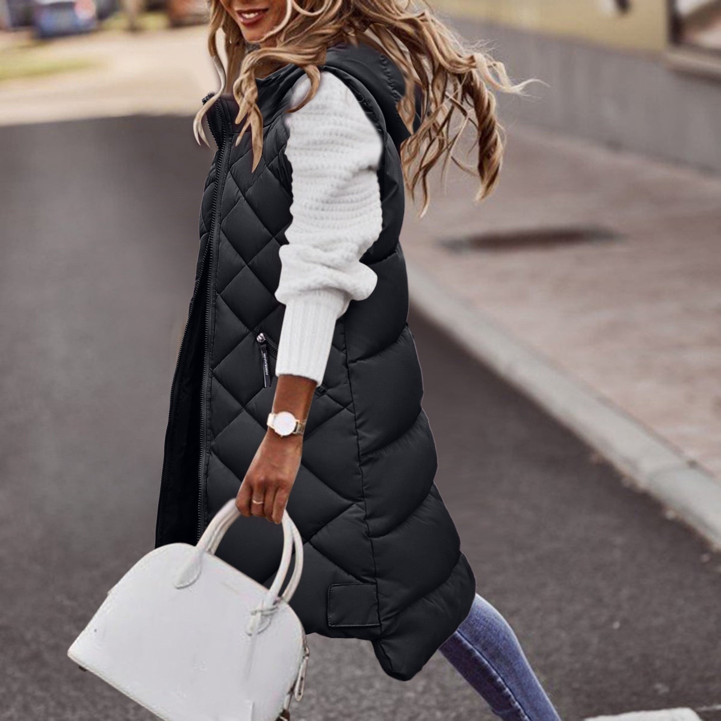Pink Ladies Fleece Hooded Vest