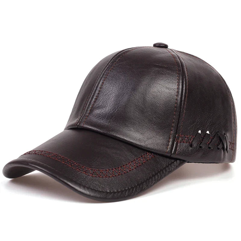 High Quality Genuine Leather Baseball Cap