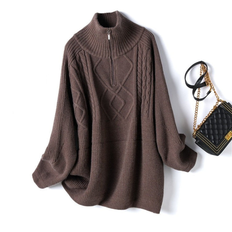 Cozy Snowflake Patterned Knit Sweater