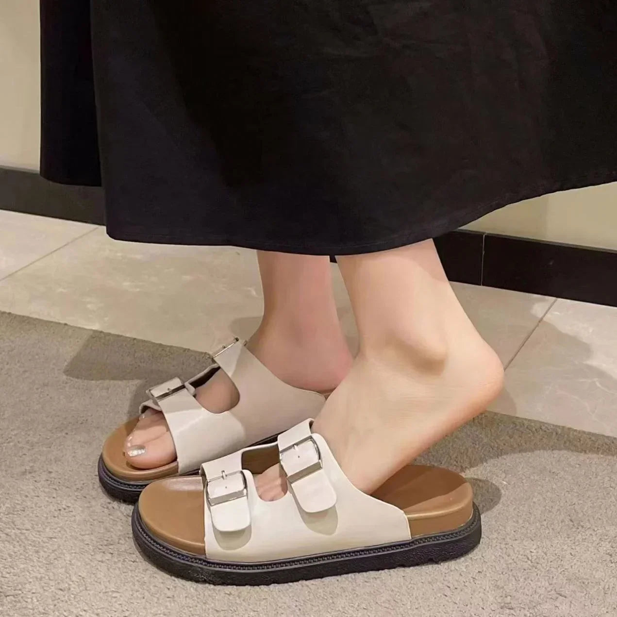 Glittery Heel Toe Sandals for Women