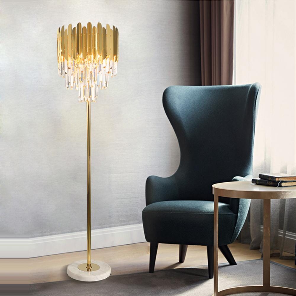Stylish Glass Table and Floor Lamp