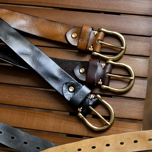 Real Leather Men's Waist Belt - OutfitLondon