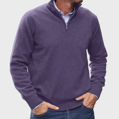 Luxury Men's Zip Cashmere Sweater