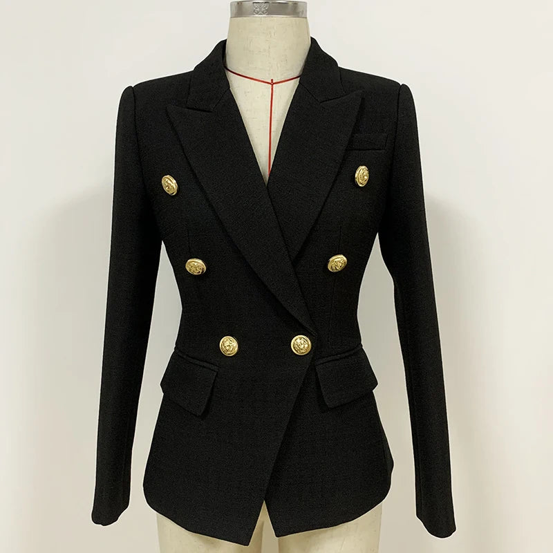 Timeless Dark Blue Office Coat for Ladies