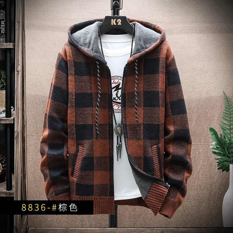 Cozy Mens Flannel Hooded Parka Jacket