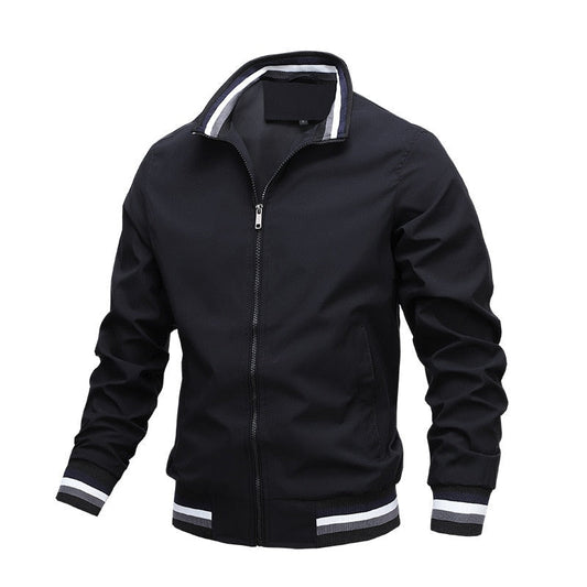 Regular Fit Mens Striped Bomber Jacket - OutfitLondon
