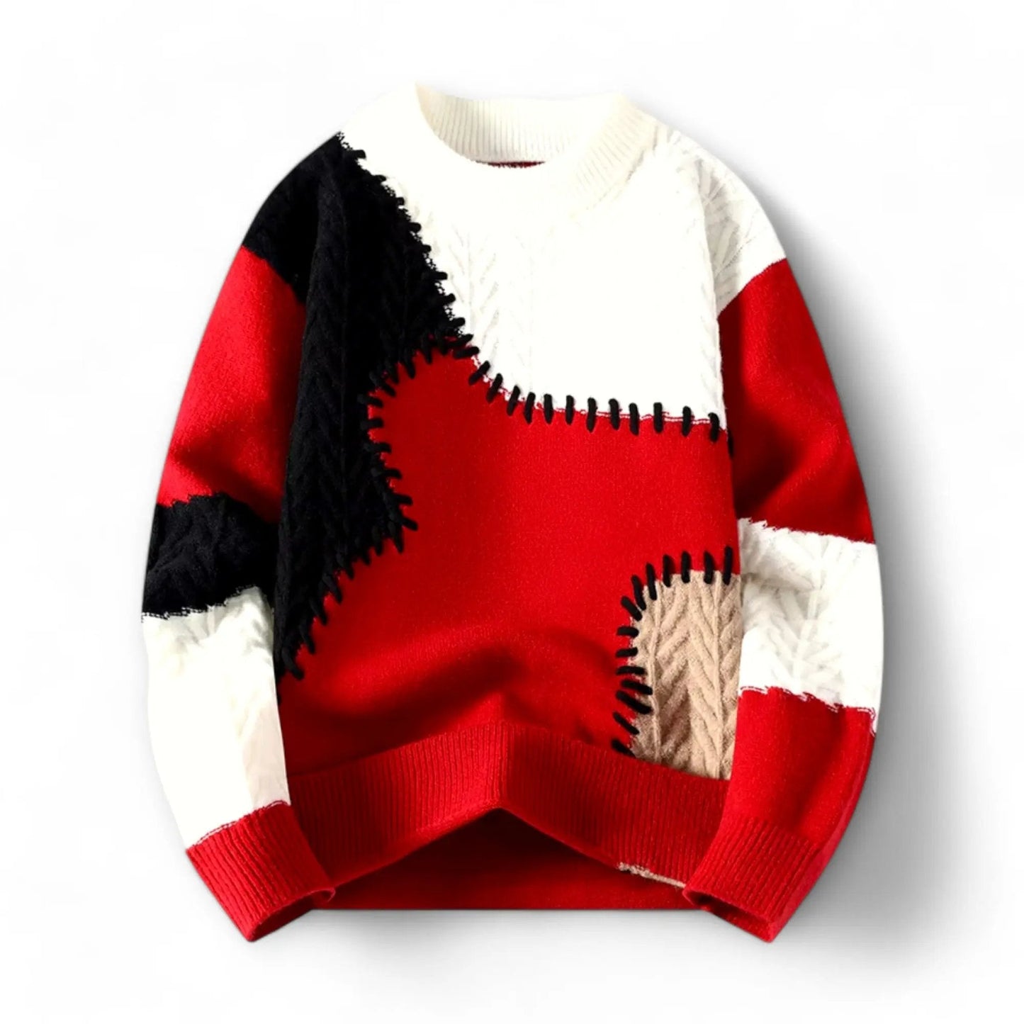 Men's Patchwork Sweater Urban Style - OutfitLondon