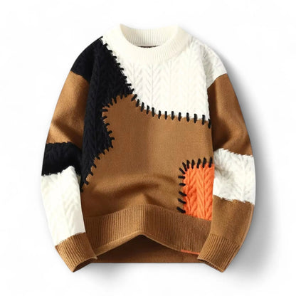 Men's Patchwork Sweater Urban Style