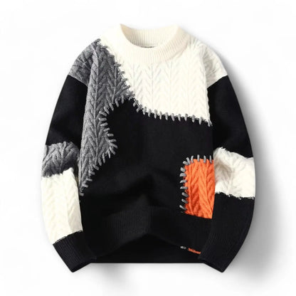 Men's Patchwork Sweater Urban Style