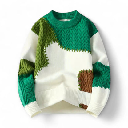 Men's Patchwork Sweater Urban Style