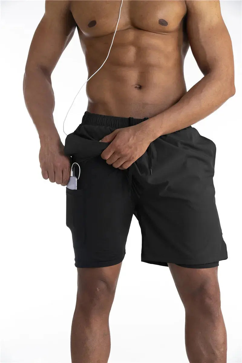 Moisture Wicking Athletic Shorts with Phone Pocket