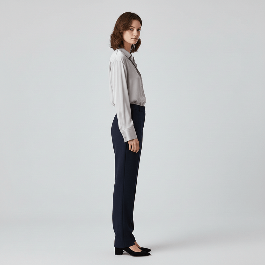 Classic Fit Women's Long Sleeve Button Front Top