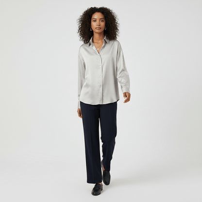 Classic Fit Women's Long Sleeve Button Front Top