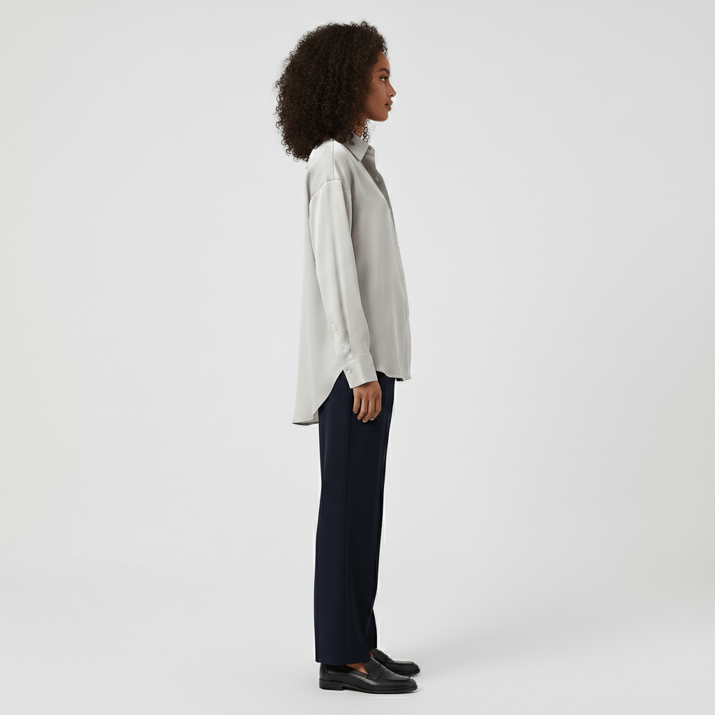 Classic Fit Women's Long Sleeve Button Front Top