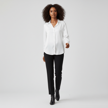 Classic Fit Women's Long Sleeve Button Front Top