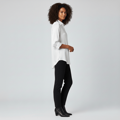 Classic Fit Women's Long Sleeve Button Front Top