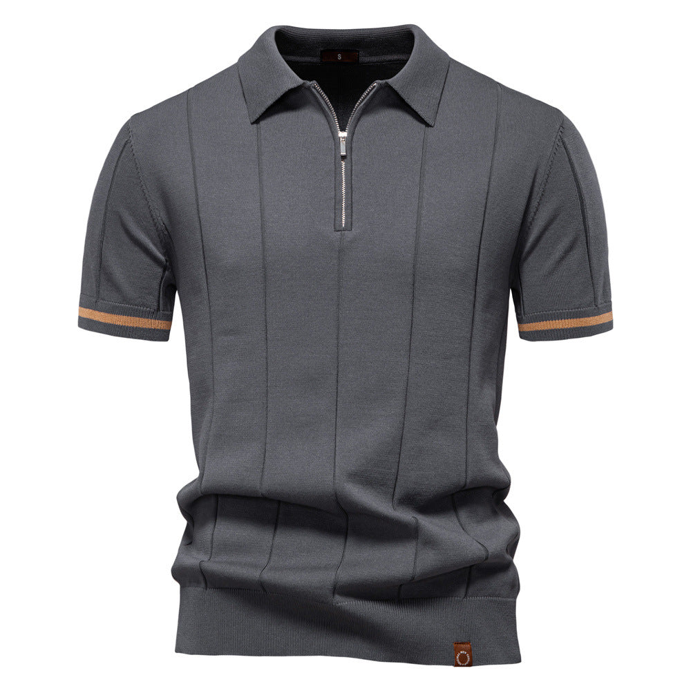 Slim Fit Polo Shirt - Breathable Quick Zip Design