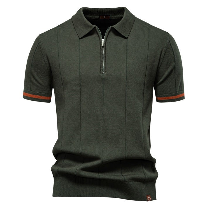 Slim Fit Polo Shirt - Breathable Quick Zip Design