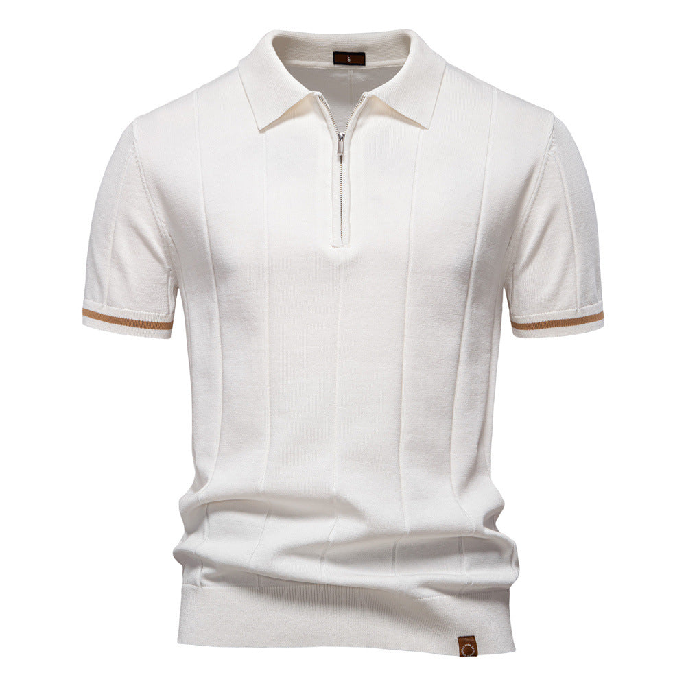 Slim Fit Polo Shirt - Breathable Quick Zip Design - OutfitLondon