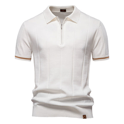 Slim Fit Polo Shirt - Breathable Quick Zip Design - OutfitLondon