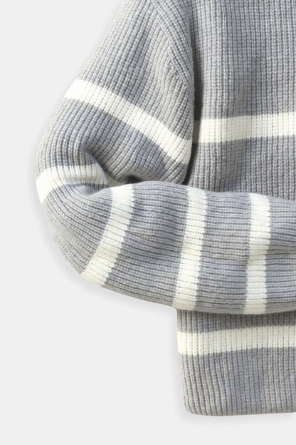Soft Striped Crew Neck Sweater