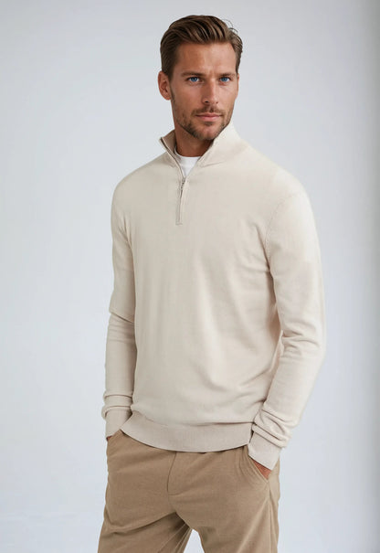 Light Beige Mens Pullover Sweater