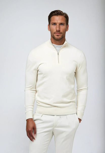 Timeless Crew Neck White Sweatshirt - OutfitLondon