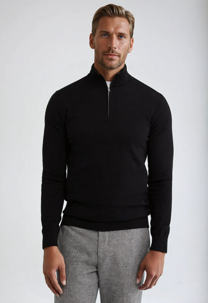 Classic Men's Black Crew Neck Sweater