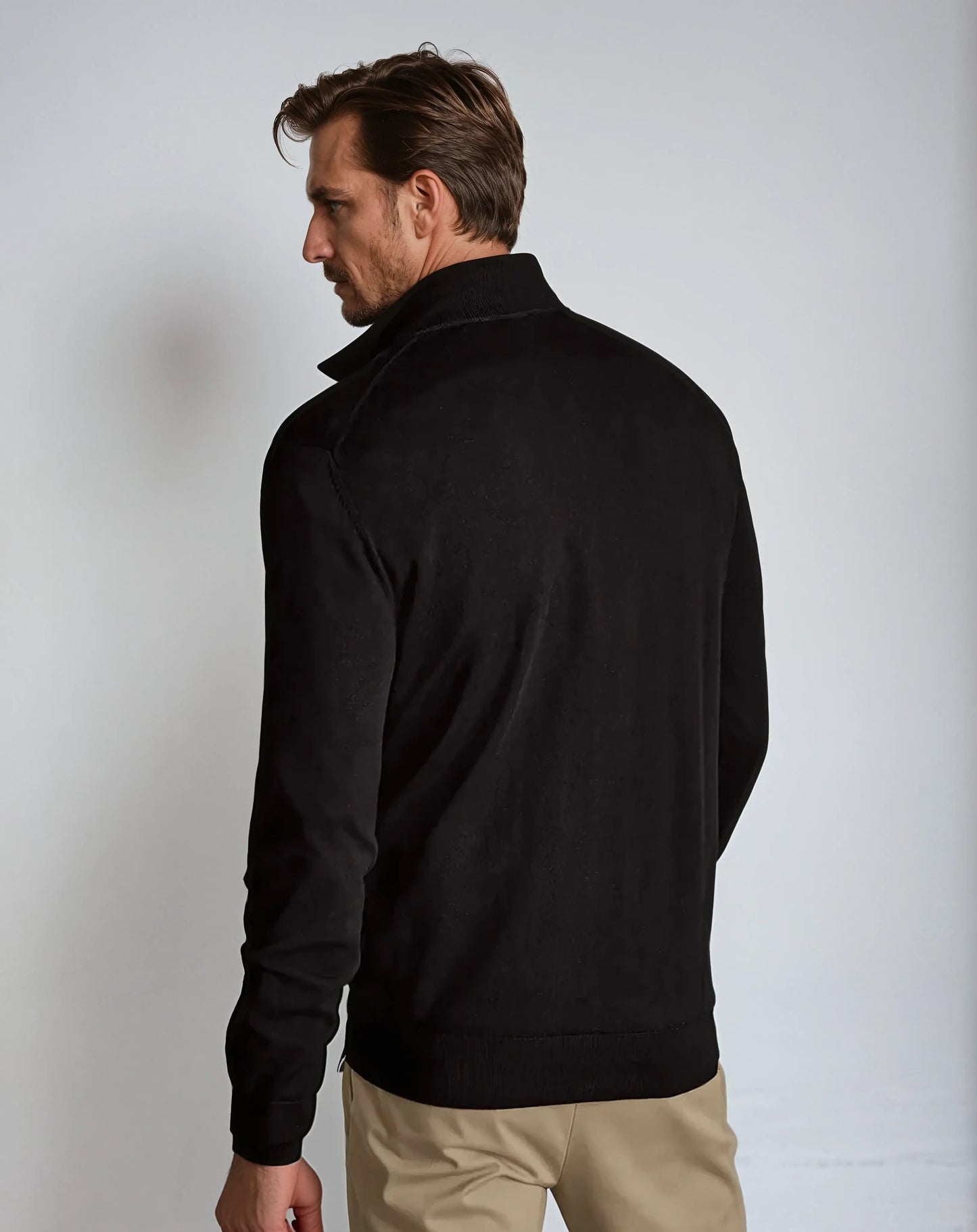 Classic Men's Black Crew Neck Sweater
