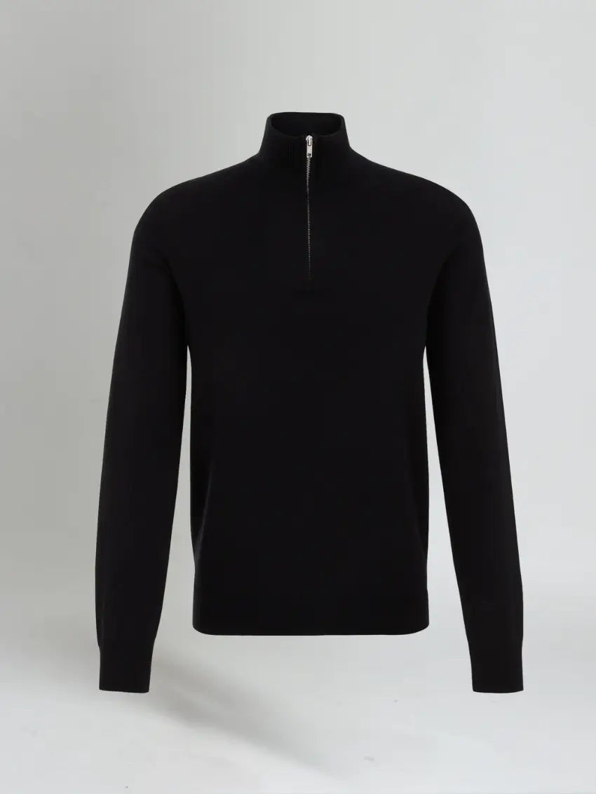 Classic Men's Black Crew Neck Sweater