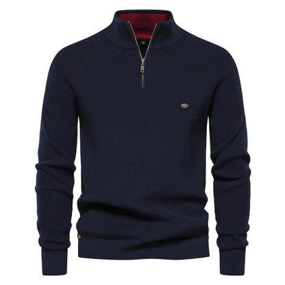 Soft Blend Half Zip Pullover Sweater - OutfitLondon