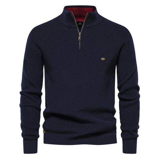 Soft Blend Half Zip Pullover Sweater - OutfitLondon