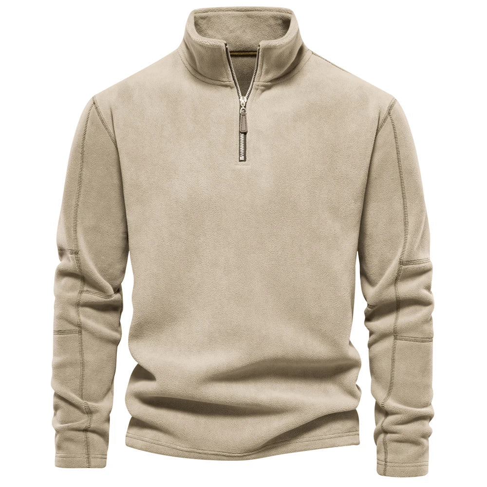 Warm Half Zip Long Sleeve Pullover Sweatshirt