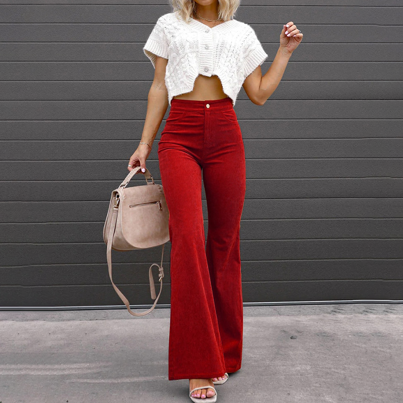 Women's High Waist Wide Leg Pants with Comfort Fit